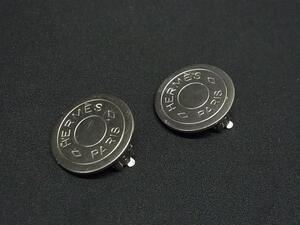 1円 ■美品■ HERMES エルメス セリエ クリップ式 イヤリング アクセサリー レディース シルバー系 BJ6401