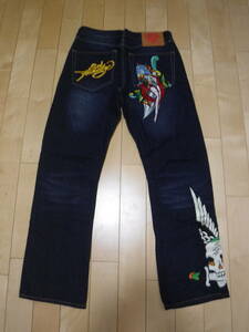 ED Hardy　エド・ハーディー　刺繍　デニムパンツ　LOT2008　サイズ３４