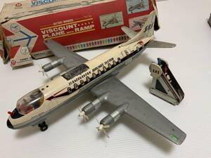 ★TOMY VISCOUNT PLANE WITH RAMP SAS SCANDINAVIAN AIRLINES SYSTEM トミー スカンジナビア航空 飛行機 旅客機 航空機 ブリキ ジャンク★