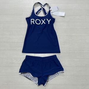 新品 ロキシー ROXY レディース ジュニア 水着 タンキニ セパレート ヨガ フィットネス ネイビー サイズS 未使用タグ付き