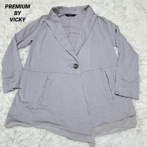 694【ビッキー】/PREMIUM BY VICKY/グレー/ジャケット/羽織り/2/古着/服/ウェア/レース