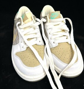 【和の美】 NIKE ナイキ　DUNK LOW ダンク ロー　308608-121　レディース 23.5㎝　チェック　オリーブ　グリーン　ホワイト　白 スニーカー