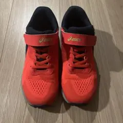 asics キッズシューズ オレンジ 20cm メッシュ素材 ベルクロ式