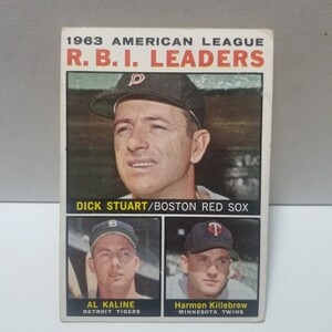 topps 1963 R.B.I.LEADERS DICK STUART アル・ケーライン AL KALINE キルブリュー KILLEBREW ヴィンテージ 野球カード (検)大谷翔平 