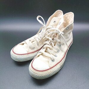 ◇ CONVERSE オールスター ハイカット ロゴワンポイント カジュアル スニーカー サイズ24 アイボリー レディース E