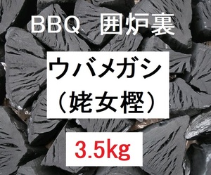 お得！《送込》(炭191)【ウバメカシ】カシ炭「3.5kg」 火持ち良　BBQ　燃料　バーベキュー 三重県産 割れ 姥女樫 ウバメガシ 火鉢 囲炉裏