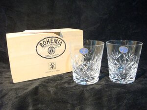 MB/A31C-DA1 未使用品 BOHEMIA フリーカップ ペアセット ROYAL STAR FREE CUP PAIR SET RS-5002 カットガラス ボヘミアガラス ロックグラス