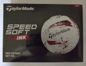 【外箱に微キズ有】送料無料 新品 2ダース 24球 TaylorMade テーラーメイド 日本正規品 SPEEDSOFT INK スピードソフト インク レッド 赤