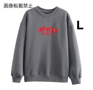 gray vintage ヴィンテージ レトロ ロゴ スウェット トレーナー トップス Lサイズ レディース★ZARA 好きな方に★秋冬新作 新品未使用★