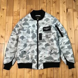 DOT CAMO MA-1 Bomber Jacket Lサイズ グレー a bathing ape BAPE エイプ ベイプ アベイシングエイプ ジャケット 迷彩 i215