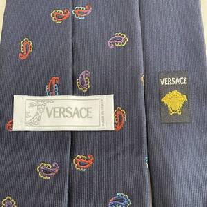 VERSACE （ヴェルサーチェ）ヴェルサーチ ネイビーマルチカラードットネクタイ