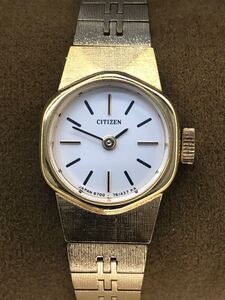 CITIZEN シチズン ヴィンテージ 手巻き 稼働 レディース腕時計 ベゼル6角形