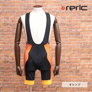 1円/春夏/reric/Sサイズ/国産ビブショーツ 吸汗速乾 ハニカム伸縮性◎ 通気性◎ レリック サイクルブランド 新品/オレンジ/ib307/