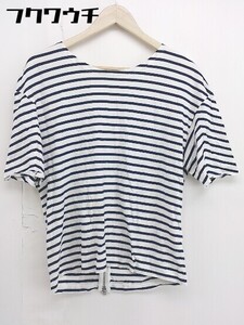 ◇ BEAUTY & YOUTH UNITED ARROWS ボーダー バックジップ 半袖 Tシャツ カットソー ネイビー ホワイト レディース