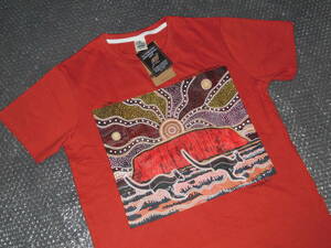 未使用 GOOSES Tシャツ AUTHENTIC ABORIGINAL ART X’SMALL( 日本サイズS~M程度) アボリジニアート オーストラリア ヴィンテージ復刻