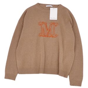 極美品 マックスマーラ Max Mara ニット セーター クルーネック ロングスリーブ ロゴ カシミヤ トップス レディース S cf12mt-rm20f12495