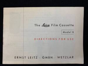 ライカ Leica 35mm Film Cassette（フイルムマガジン)大変珍しい1953年オリジナル 使用説明書