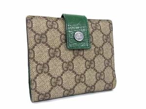 1円 ■美品■ GUCCI グッチ 115052 GG柄 PVC 二つ折り 財布 ウォレット レディース メンズ ブラウン系 FH0225