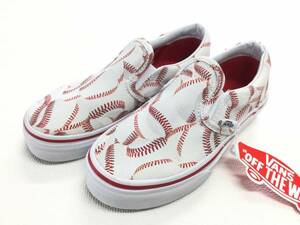 VANS Kids スリッポン 野球 ボール柄 18.5～19.5m? アメリカ企画限定!! キッズ バンズ SLIPON