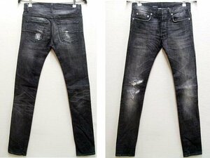 ◇即決[W28]Dior Homme 10AW クリス期 日本限定 300本 ブラックリッパージェイク BLACK RIPPER JAKE スキニー スリム デニム パンツ■644