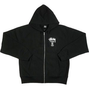 STUSSY ステューシー 24SS WORLD TOUR ZIP HOODIE Black ジップパーカー 黒 Size 【XL】 【新古品・未使用品】 20808528