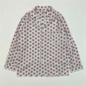 k322 60s ビンテージ GOLDEN BRENT カート パジャマ シャツ オープンカラー 小紋 柄 ホワイト 白 vintage shirt