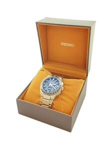 SEIKO◆ソーラー腕時計/アナログ/チタン/チタン/8B63-0BB0/シルバー/ブラック