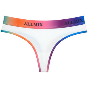 Tバック セクシー 虹 レディース オシャレ ALLMIX ランジェリー ストレッチ グラデーション スポーツ 運動 XL ホワイト