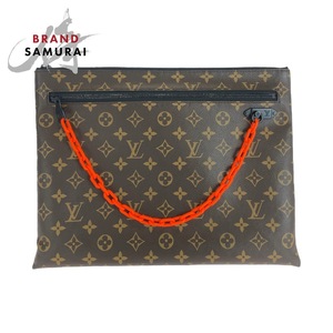 美品 LOUIS VUITTON ルイヴィトン モノグラム ソーラーレイ ポシェット ヴァージル アブロー ブラウン PVC M44484 クラッチバッグ 411000