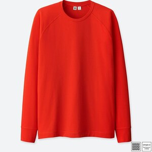 UNIQLO U（ユニクロ　ルメール　コラボ） 旧タグ ウルトラストレッチドライクルーネックT（長袖） ORANGE Lサイズ 新品タグ付き レア