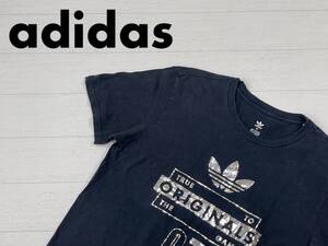 ☆送料無料☆ adidas アディダス USA直輸入 古着 半袖 トレフォイル Tシャツ メンズ M ブラック トップス 中古 即決