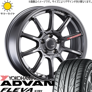 215/40R18 サマータイヤホイールセット カローラツーリング etc (YOKOHAMA ADVAN FLEVA V701 & SSR GTV05 5穴 100)