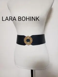 LARA BOHINK レザーベルト ブラック ゴールド ウエスト