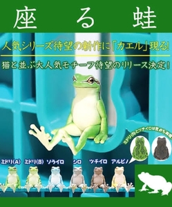 座る蛙　全6種類　ミニチュアフィギュア　カエル　奇譚クラブ　両生類　新品　かえる　リアルフィギュア　デスクトップ インテリア