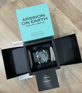 未使用品 OMEGA × SWATCH MISSION ON EARTH POLAR LIGHTS　 オメガ スウォッチ ポーラライト（オーロラ）