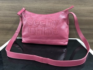 期間限定セール シーバイクロエ SEE BY CHLOE ショルダーバッグ レザーバッグ ピンク系