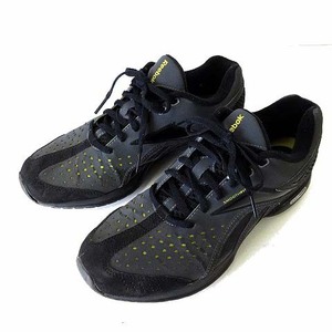 リーボック Reebok スニーカー シューズ イージートーン EASY TONE ウォーキング 25.0cm 黒 チャコールブラック イエロー US 7 靴