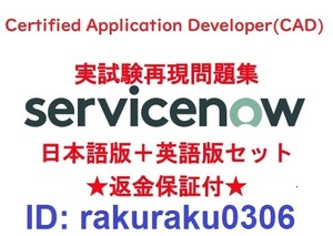 ServiceNow Certified Application Developer(CAD) 【５月日本語版＋英語版】認定現行実試験再現問題集★返金保証★追加料金なし②
