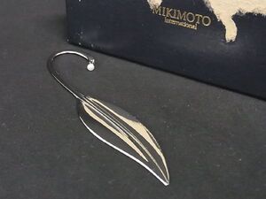 ■極美品■ MIKIMOTO ミキモト 本真珠 アコヤ真珠 パール 約4mm ブックマーク ブックマーカー 栞 しおり シルバー系 DD5256