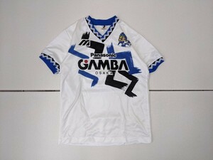 18．ガンバ大阪 93/94 希少 初期 アウェイ GAMBA ミズノ 日本製 サッカー ユニフォーム ゲームシャツ Jリーグ ヴィンテージ メンズＬ x602