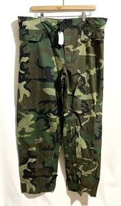 ■ デッドストック 97年納品 U.S.ARMY TROUSERS, IMPROVED RAINSUIT レインスーツ パンツ ウッドランドカモ 米軍 実物 迷彩 MEDIUM ■