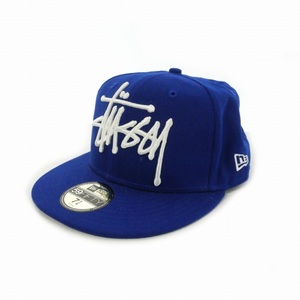 ステューシー STUSSY NEW ERA 59FIFTY ニューエラ ストックロゴ キャップ 7 1/4 57.7cm ブルー メンズ レディース