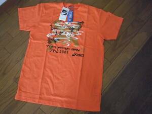 新品 ASICS びわこ2007　記念Tシャツ　L　オレンジ