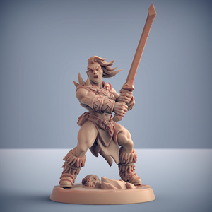 Artisan Guild ag-211208 Dragonpeak Barbarian D1 (プレーンベース) バーバリアン 3Dプリント ミニチュア D＆D TRPG 