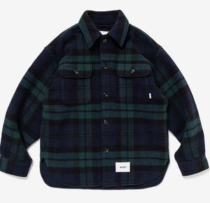 wtaps ダブルタップス 24aw WCPO 02 JACKET GREEN ウール シャツ ジャケット 242WVDT-JKM04 グリーン L 03 未使用新品