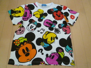 DISNEY RESORT/ディズニーリゾート○白ミニーちゃん総柄Tシャツ140/ホワイトオリエンタルランド○T710