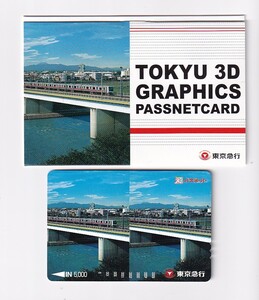 ▲東急▲3Dグラフィックス5050系▲記念パスネットカード5000円券未使用台紙付き