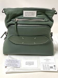 新品《 Maison Margiela メゾン マルジェラ 》5AC レザー ショルダーバッグ スモール 国内定価¥269,500 タイム green グリーン BAG 鹿革