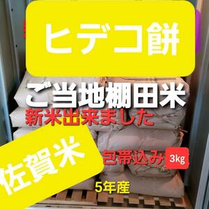 令和5年産棚田で育てたヒデコ餅　3㎏　白米