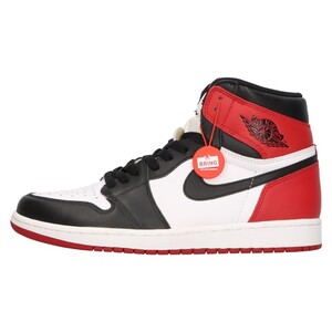 NIKE ナイキ AIR JORDAN1 RETRO HIGH OG BLACK TOE 555088-125 エアジョーダン1 ハイカットスニーカー ブラック/レッド つま黒 US10/28cm